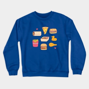 Cute Food Takeaway Doodles Crewneck Sweatshirt